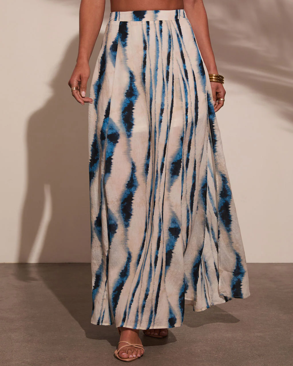 Haidee Watercolor Striped Maxi Skirt - Image 5