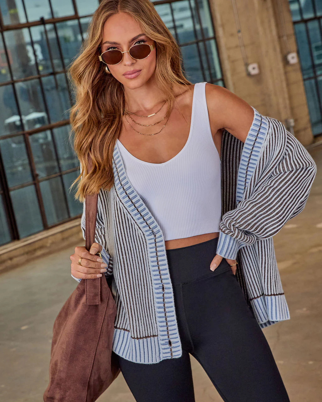 Hamina Ribbed Knit Contrast Trim Cardigan - Image 5