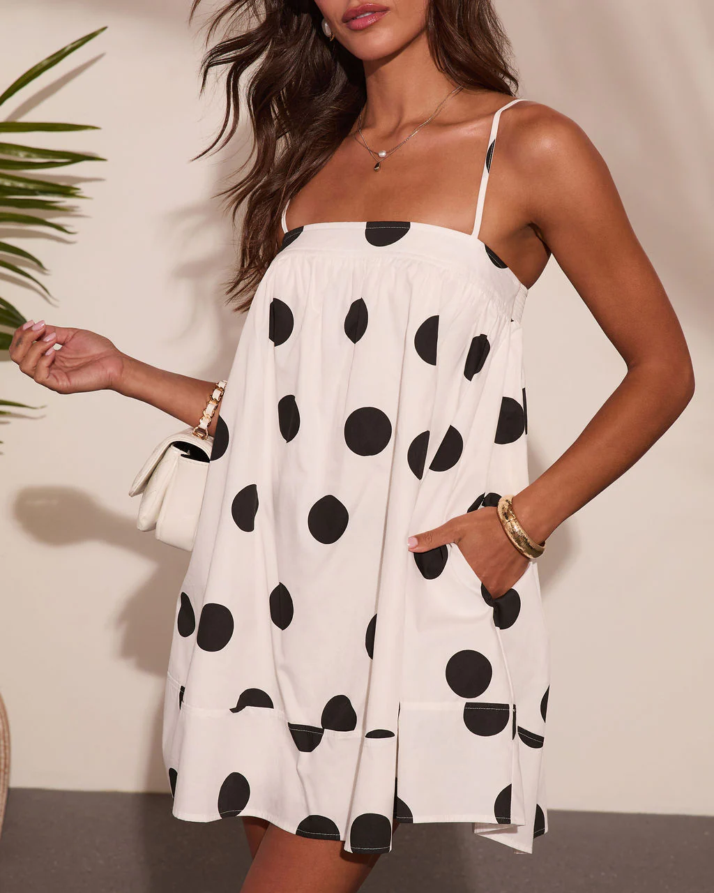 Happy Glow Polka Dot Cotton Mini Dress - Image 6