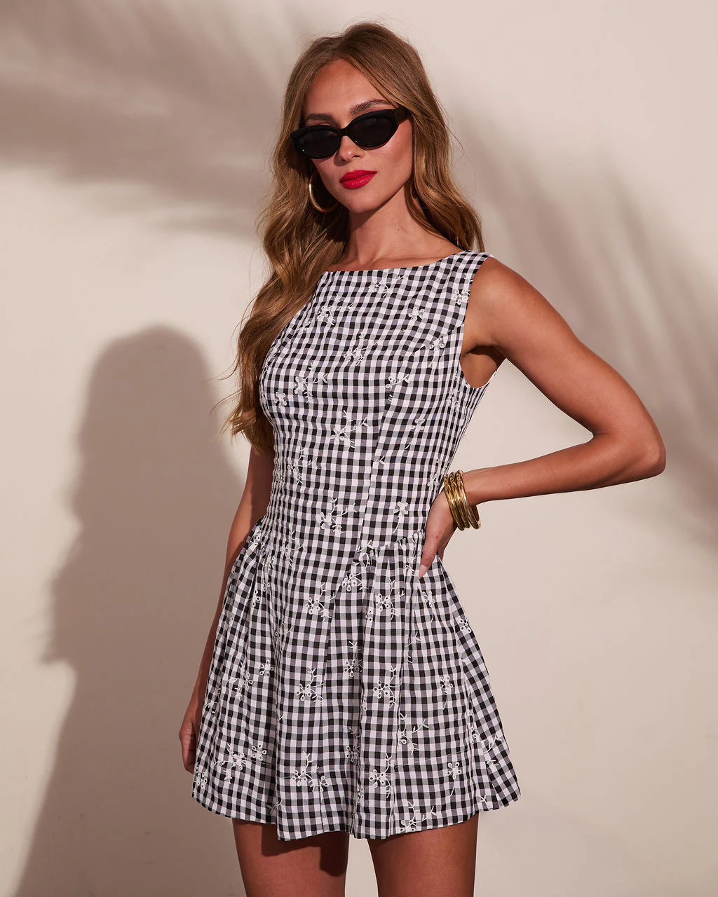 Harbor Charm Gingham Print Mini Dress - Image 3