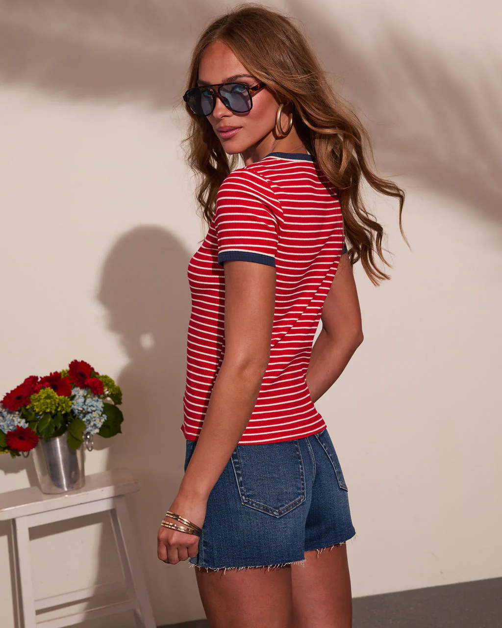 Harbor Drifter Striped Short Sleeve Top - Image 4