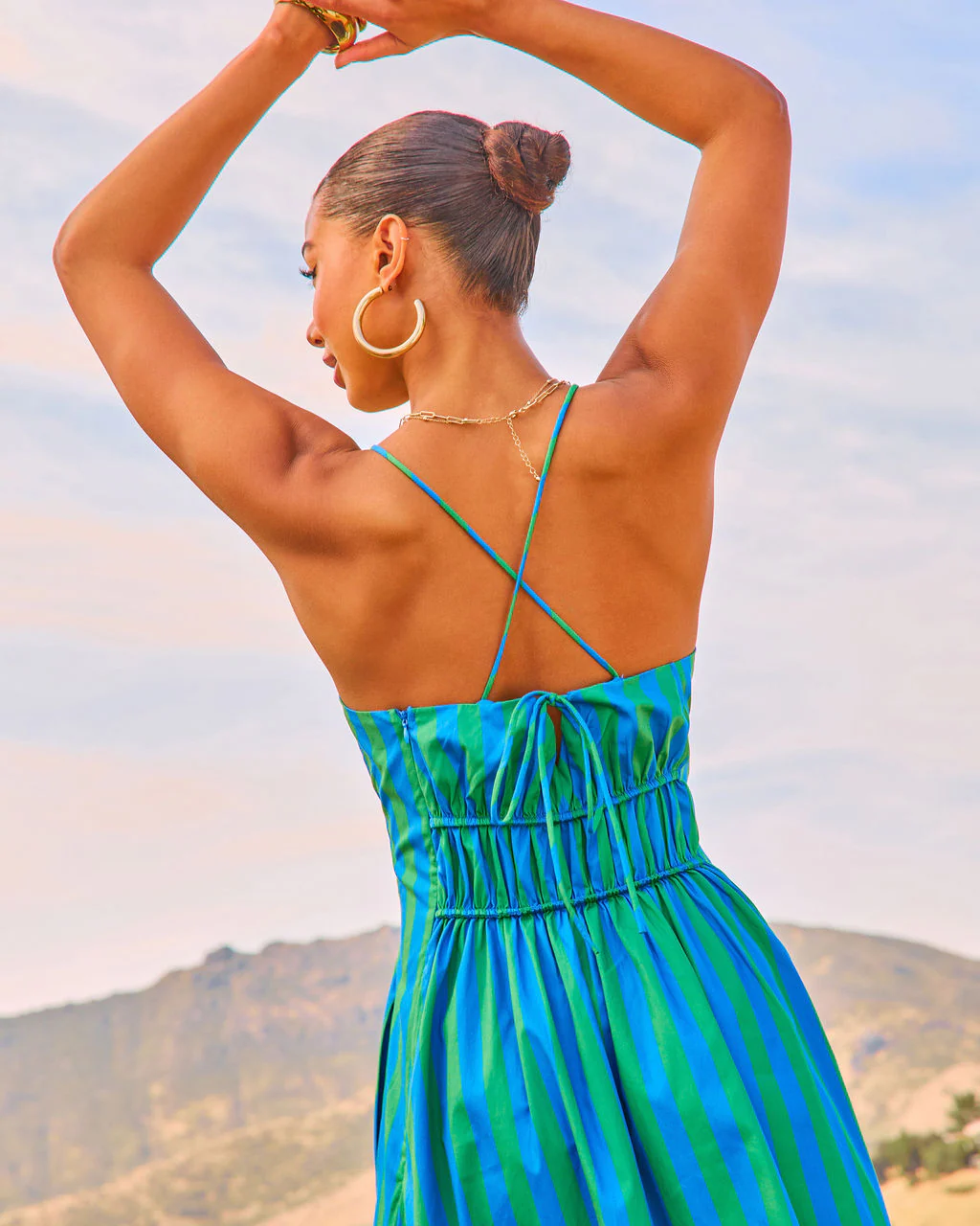 Harbor Line Striped Fit And Flare Maxi Dress - Image 2