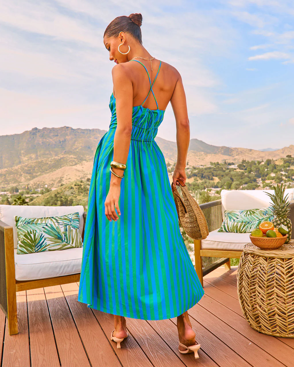Harbor Line Striped Fit And Flare Maxi Dress - Image 4