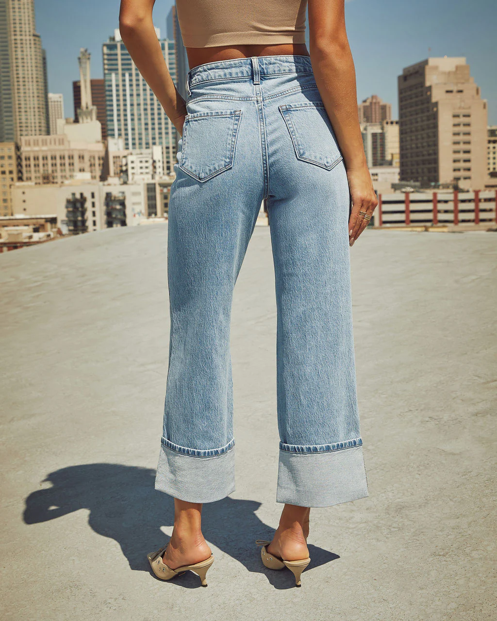 Harden Stretch High Rise Straight Leg Cropped Jeans - Image 4