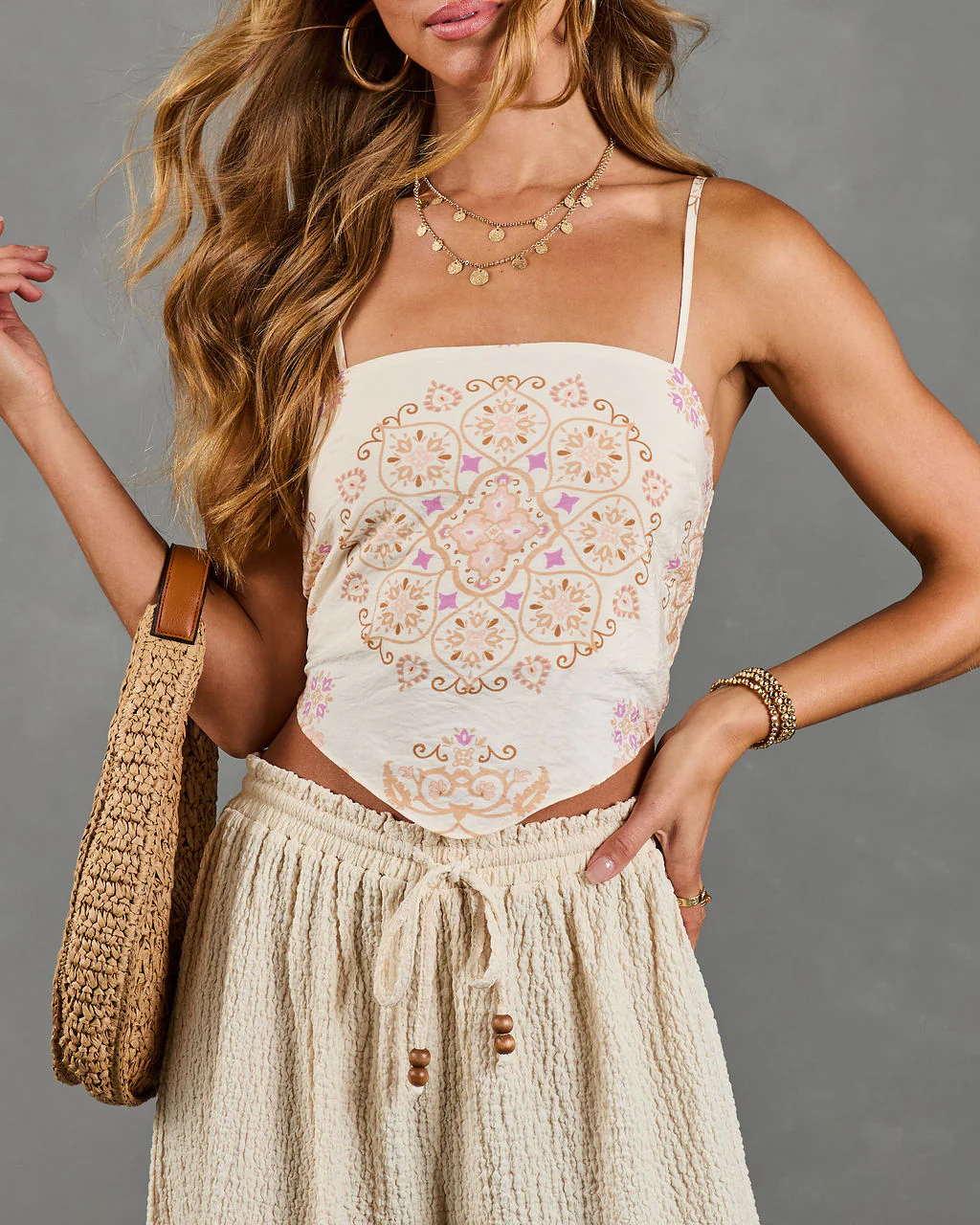 Hardin Abstract Mandala Print Bandana Top - Image 6