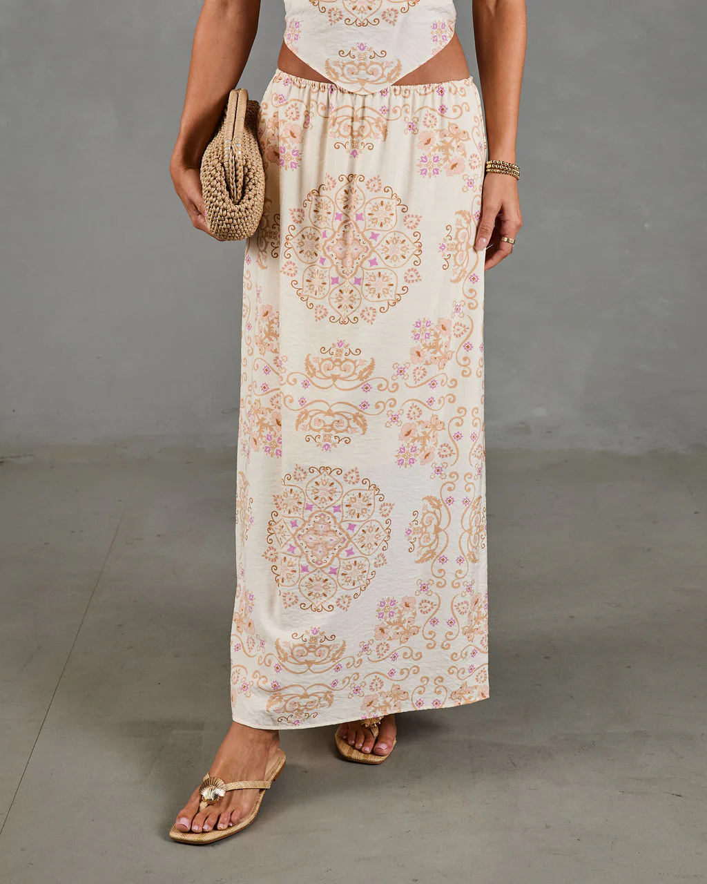 Hardin Abstract Mandala Print Maxi Skirt - Image 2