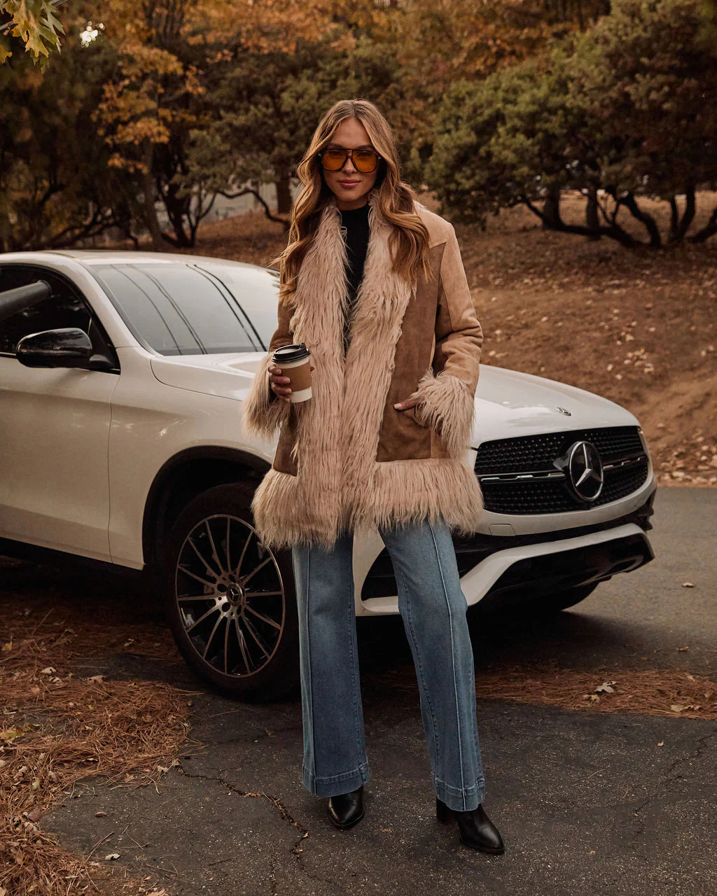 Harley Suede Faux Fur Trim Jacket - Image 2