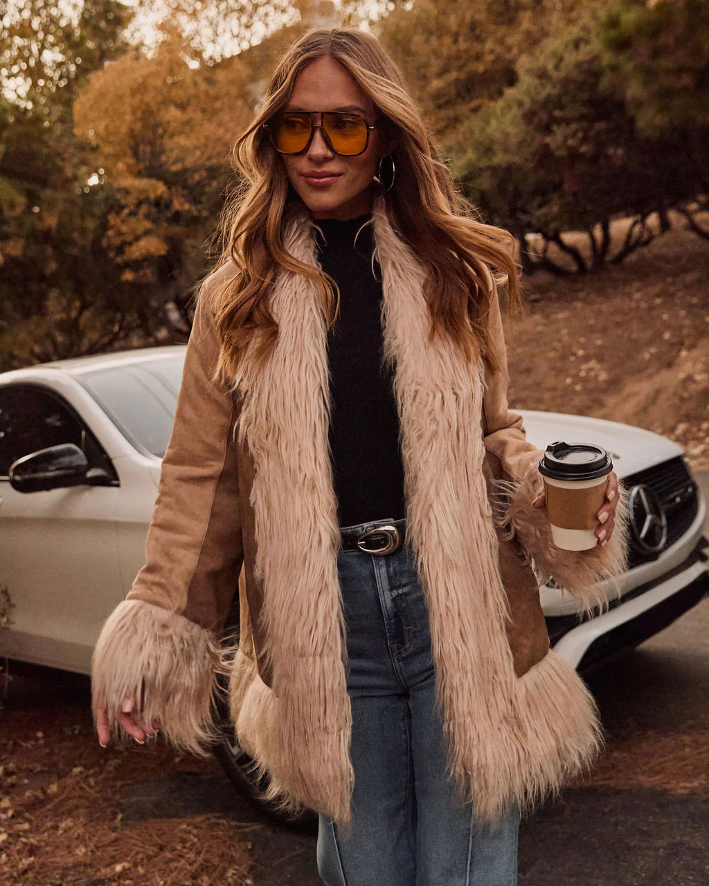 Harley Suede Faux Fur Trim Jacket - Image 3