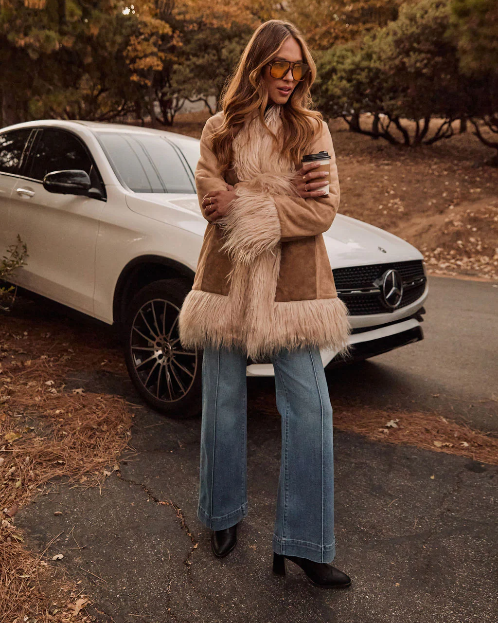 Harley Suede Faux Fur Trim Jacket - Image 5