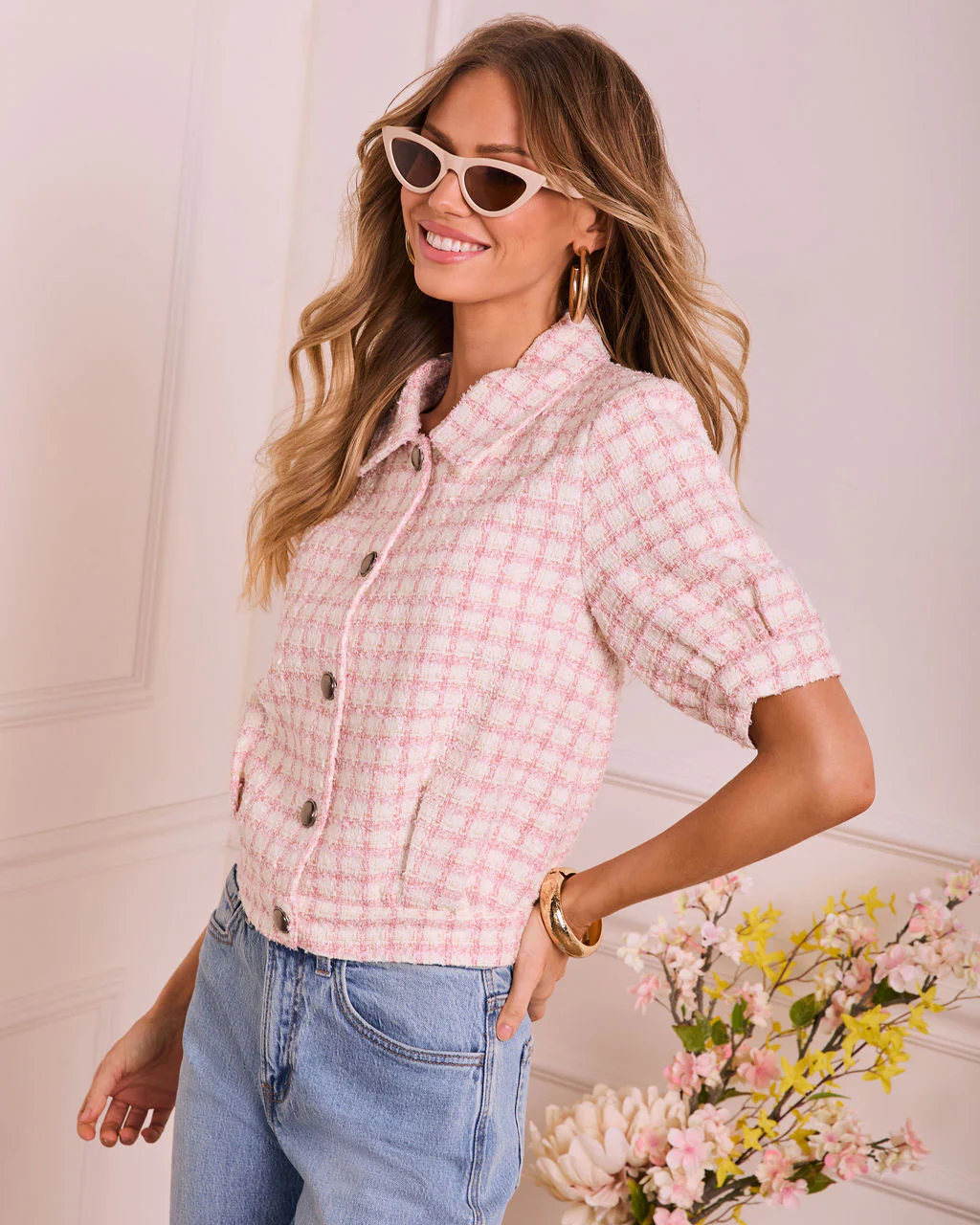 Haverly Tweed Short Sleeve Jacket - Image 3