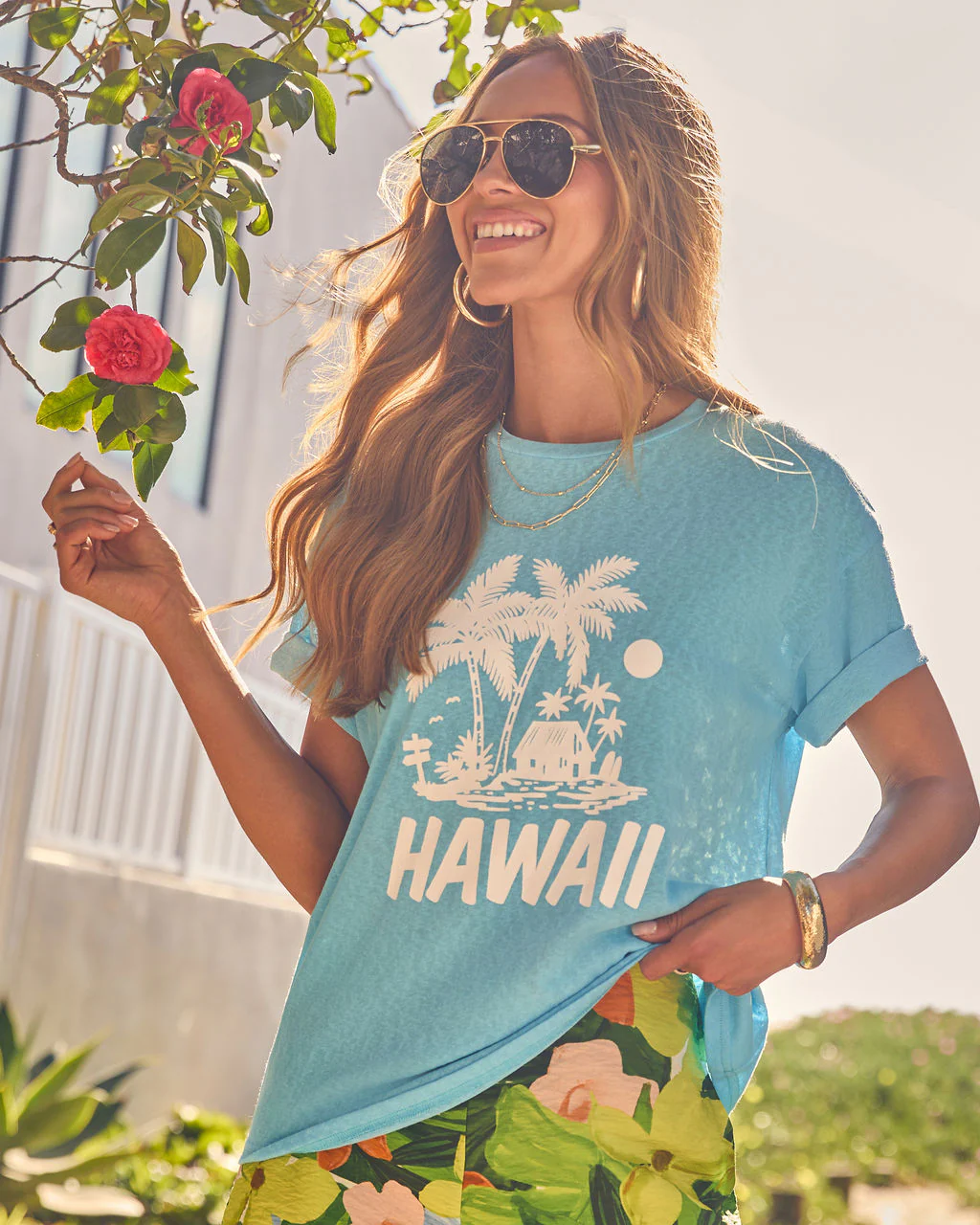 Hawaii Tropics Short Sleeve Linen Blend Graphic Tee - Image 6