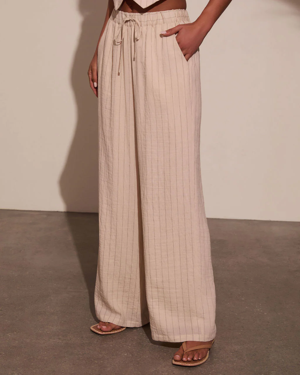Hazel Pinstripe Wide Leg Pants - Image 3