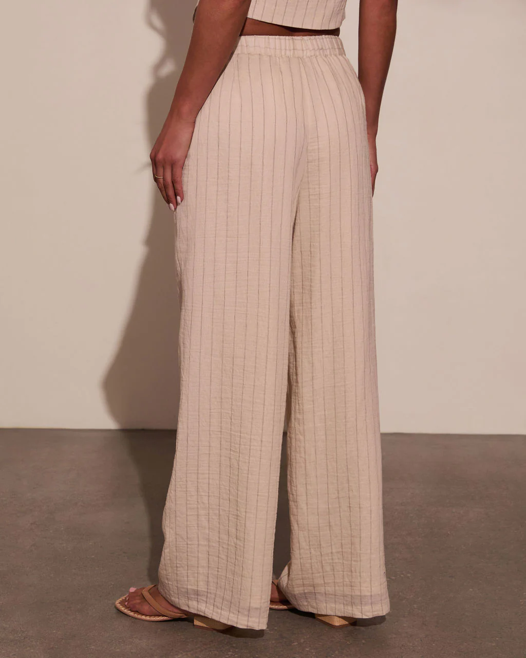 Hazel Pinstripe Wide Leg Pants - Image 4