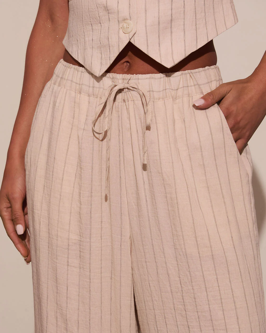 Hazel Pinstripe Wide Leg Pants - Image 6