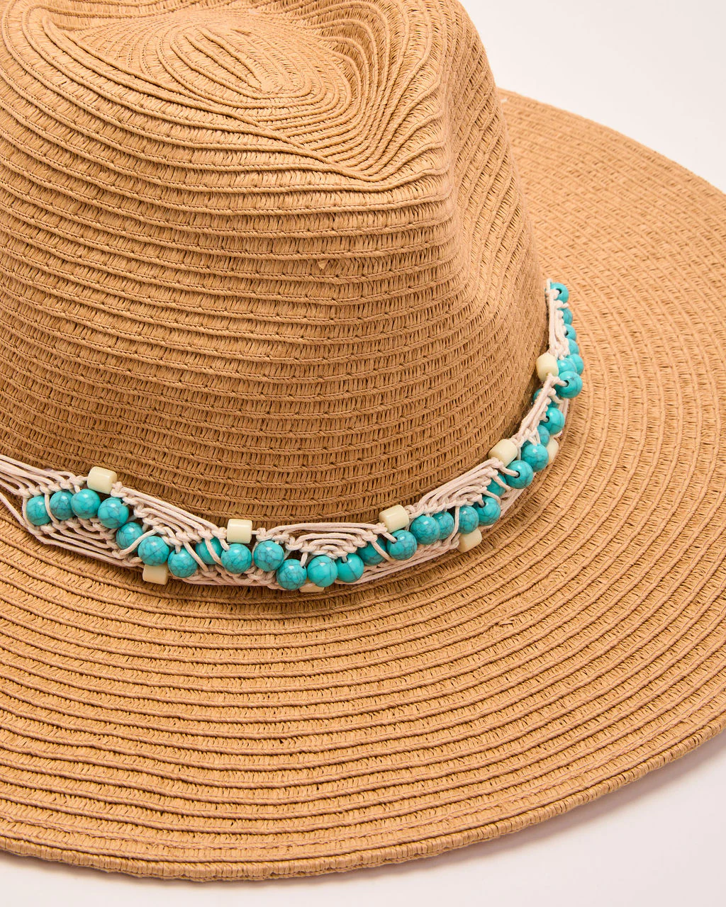 Hello Sun Beaded Band Woven Straw Hat - Image 6