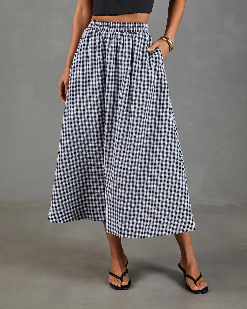Heritage Club Gingham Print Midi Skirt - Image 2