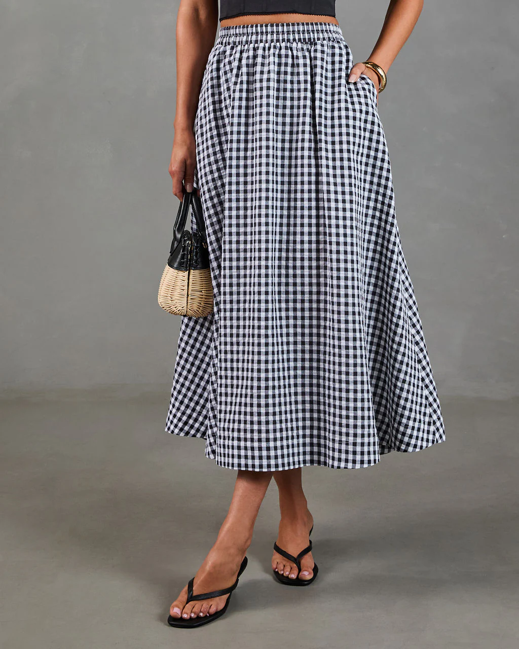 Heritage Club Gingham Print Midi Skirt - Image 3