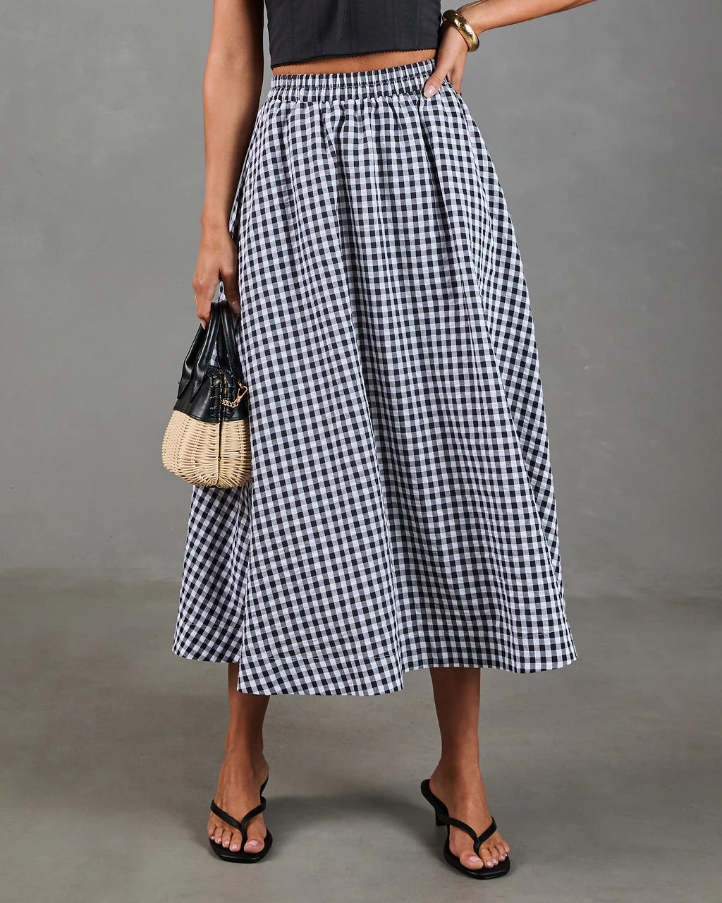 Heritage Club Gingham Print Midi Skirt - Image 6