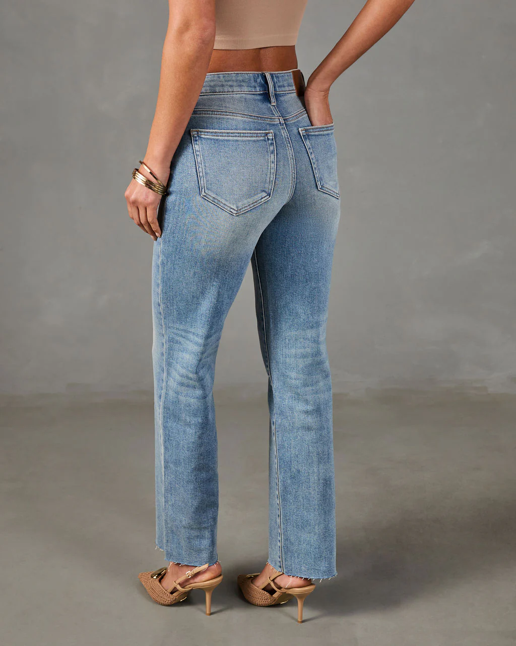 Heritage Frame Super Stretch Mid Rise Straight Leg Jeans - Image 4