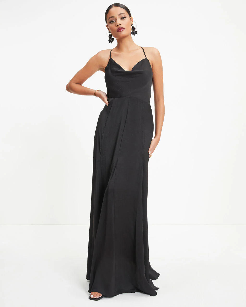 Hey Bella Satin Cowl Neck Maxi Dress - Image 3