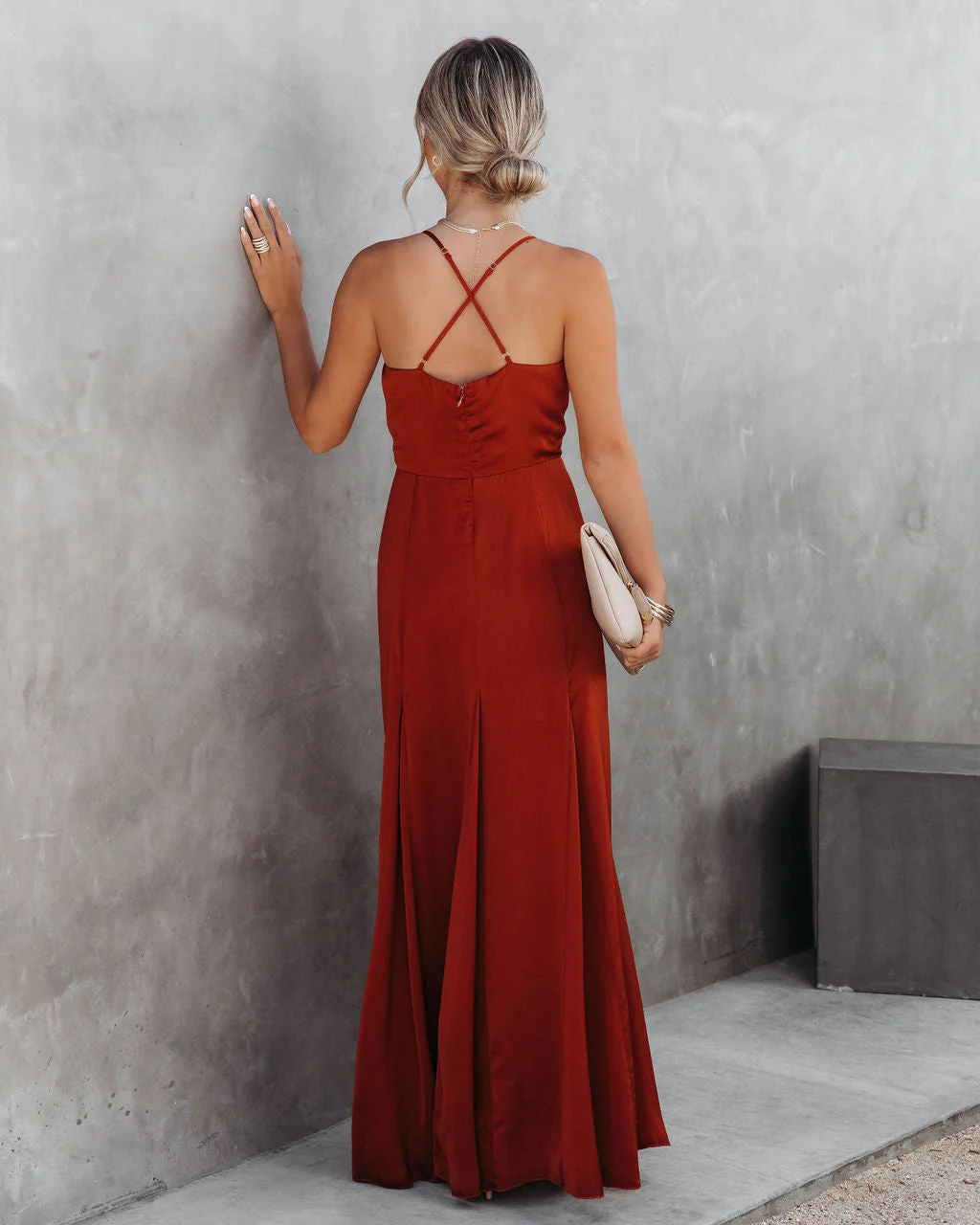 Hey Bella Satin Cowl Neck Maxi Dress - Image 7