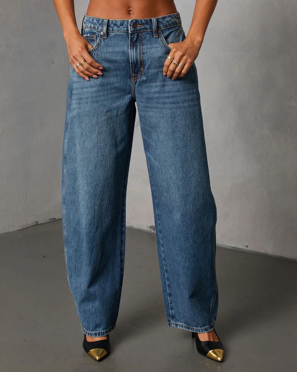 Brambelle Rigid High Rise Barrel Jeans - Image 2