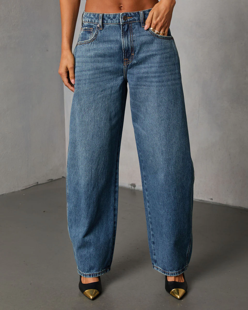 Brambelle Rigid High Rise Barrel Jeans - Image 5