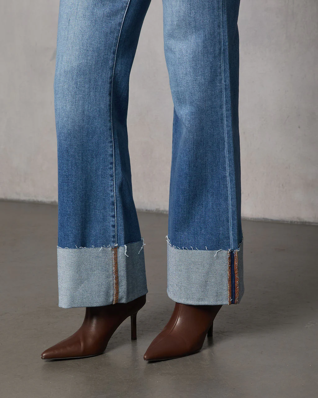 Jessina Cuffed Super Stretch Flare Jeans - Image 6