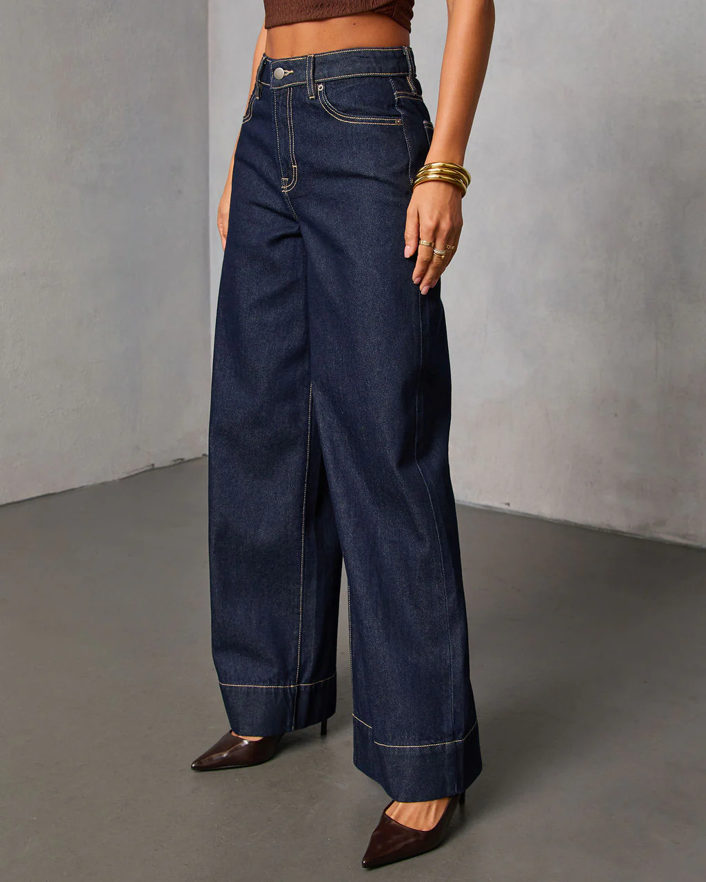 Weekend Plans Rigid High Rise Wide Leg Jeans - Image 3