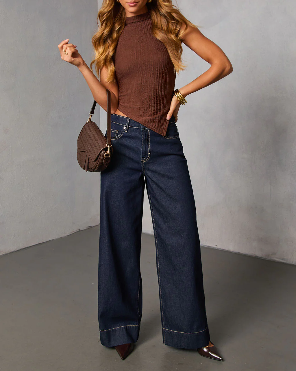 Weekend Plans Rigid High Rise Wide Leg Jeans - Image 5