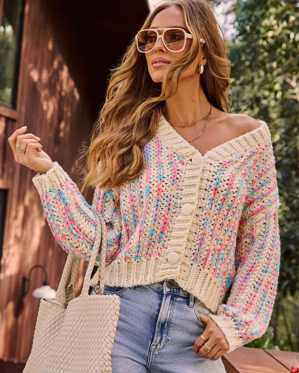 Holly Light Knit Multi Color Cardigan - Image 3