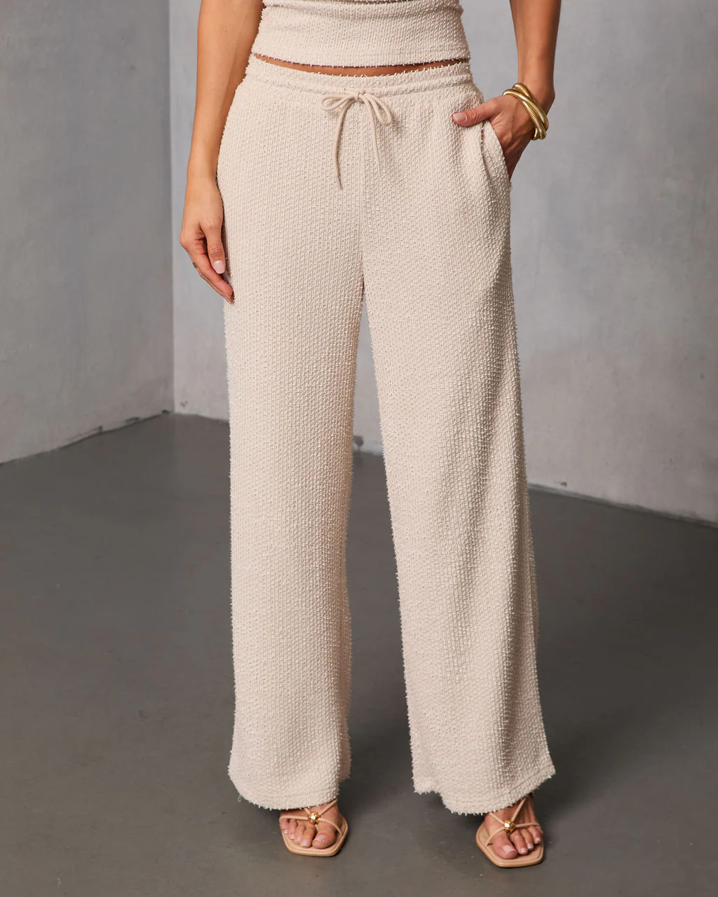 Home Base Wide Leg Knit Drawstring Pants - Image 2