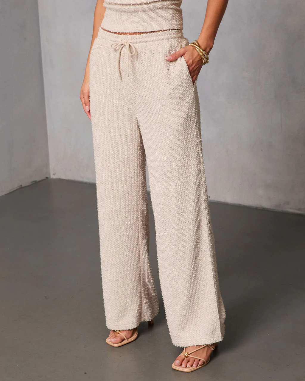 Home Base Wide Leg Knit Drawstring Pants - Image 3