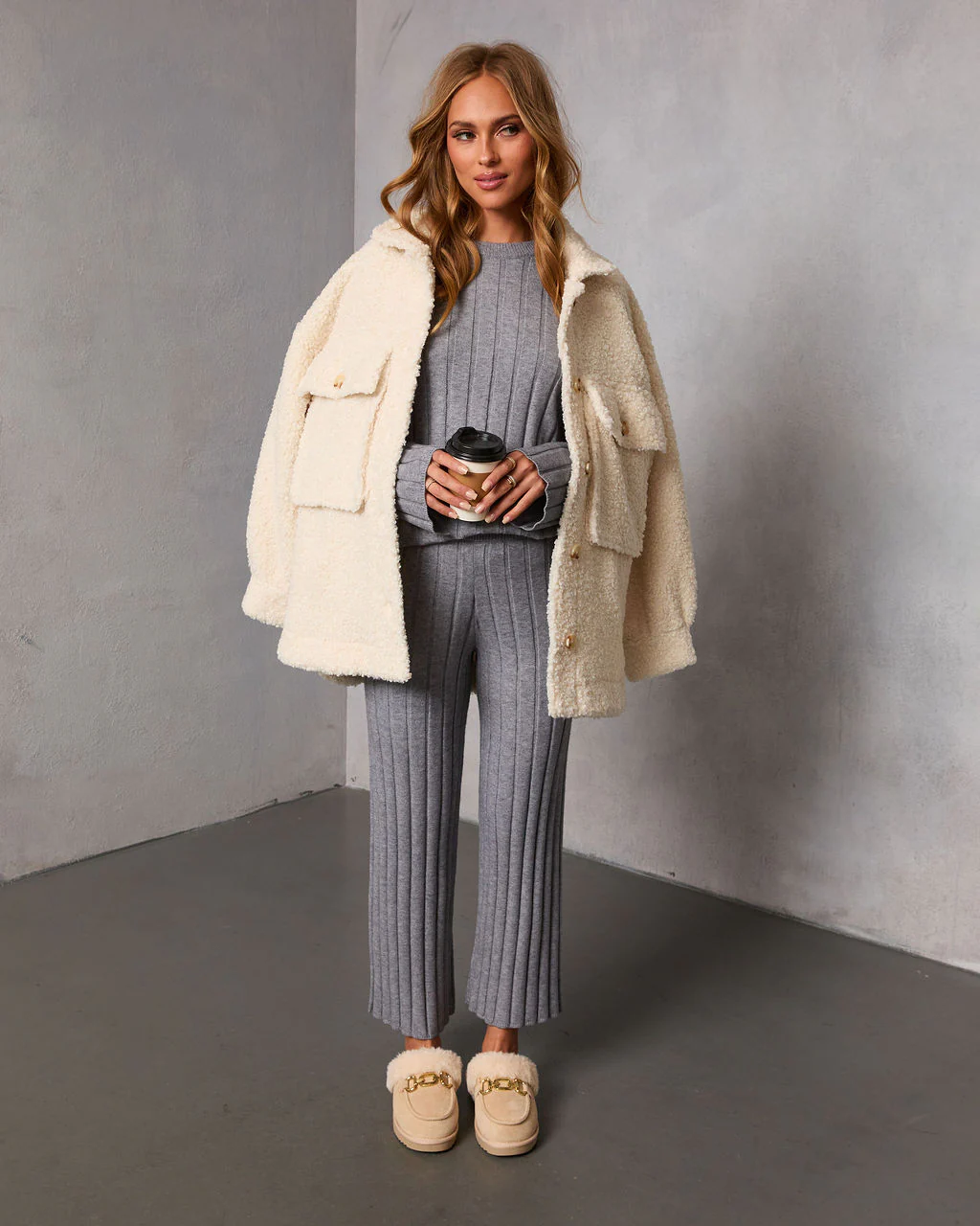 Homebody Hour Ribbed Knit Sweater - Image 2