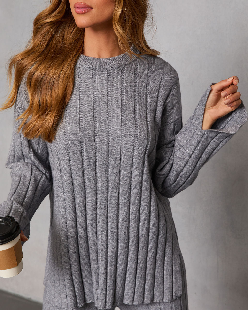 Homebody Hour Ribbed Knit Sweater - Image 5