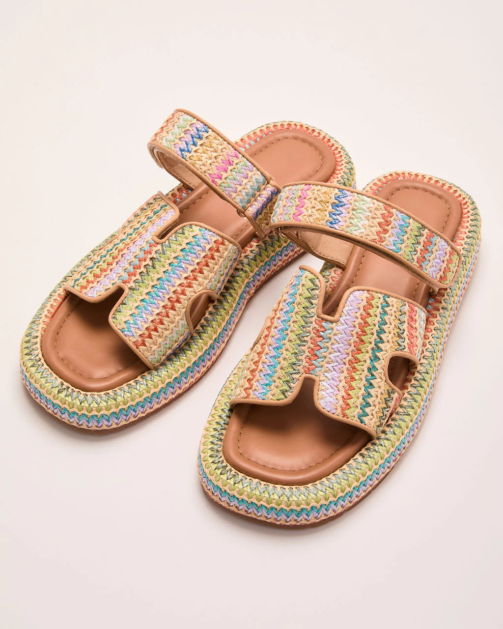 Honey Coast Colorful Striped Woven Sandals - Image 2