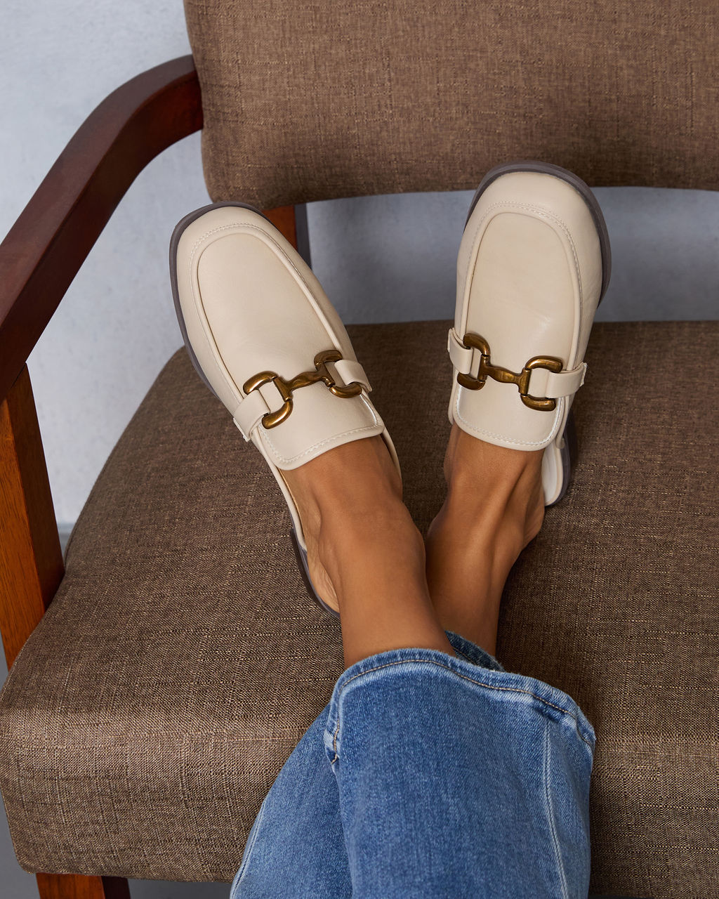 Honey Hide Loafer Mules - Image 5