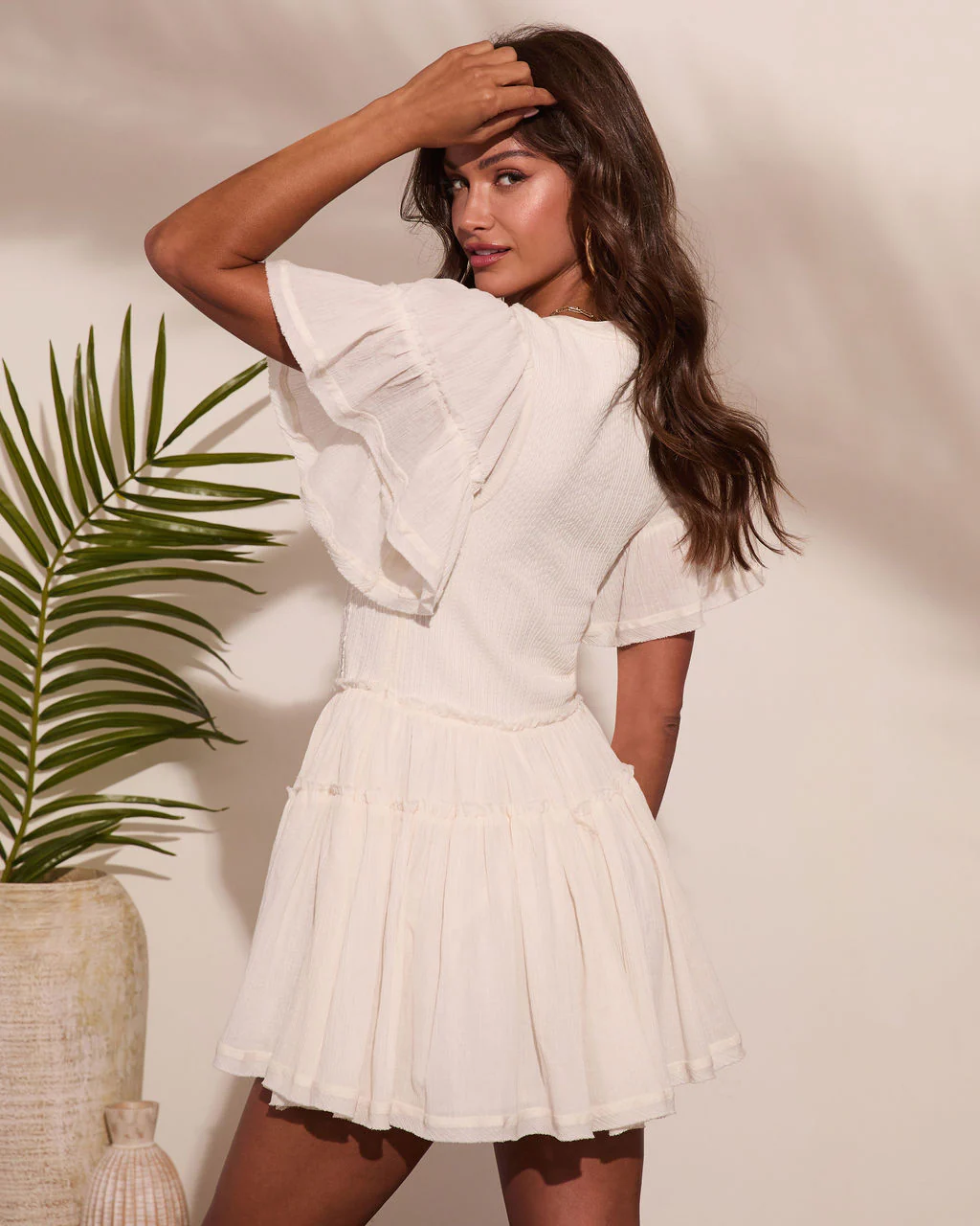 Honey Meadow Cotton Ruffle Knit Mini Dress - Image 10