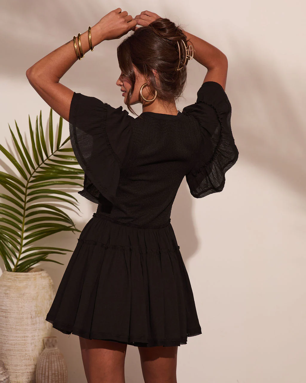 Honey Meadow Cotton Ruffle Knit Mini Dress - Image 4