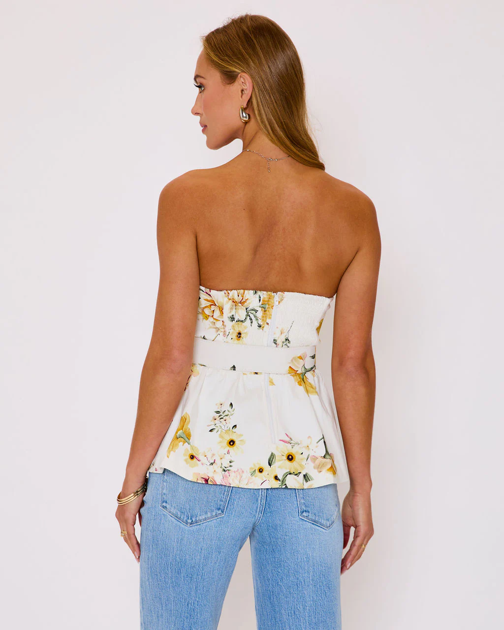 Honey Morning Floral Belted Peplum Top - Image 4
