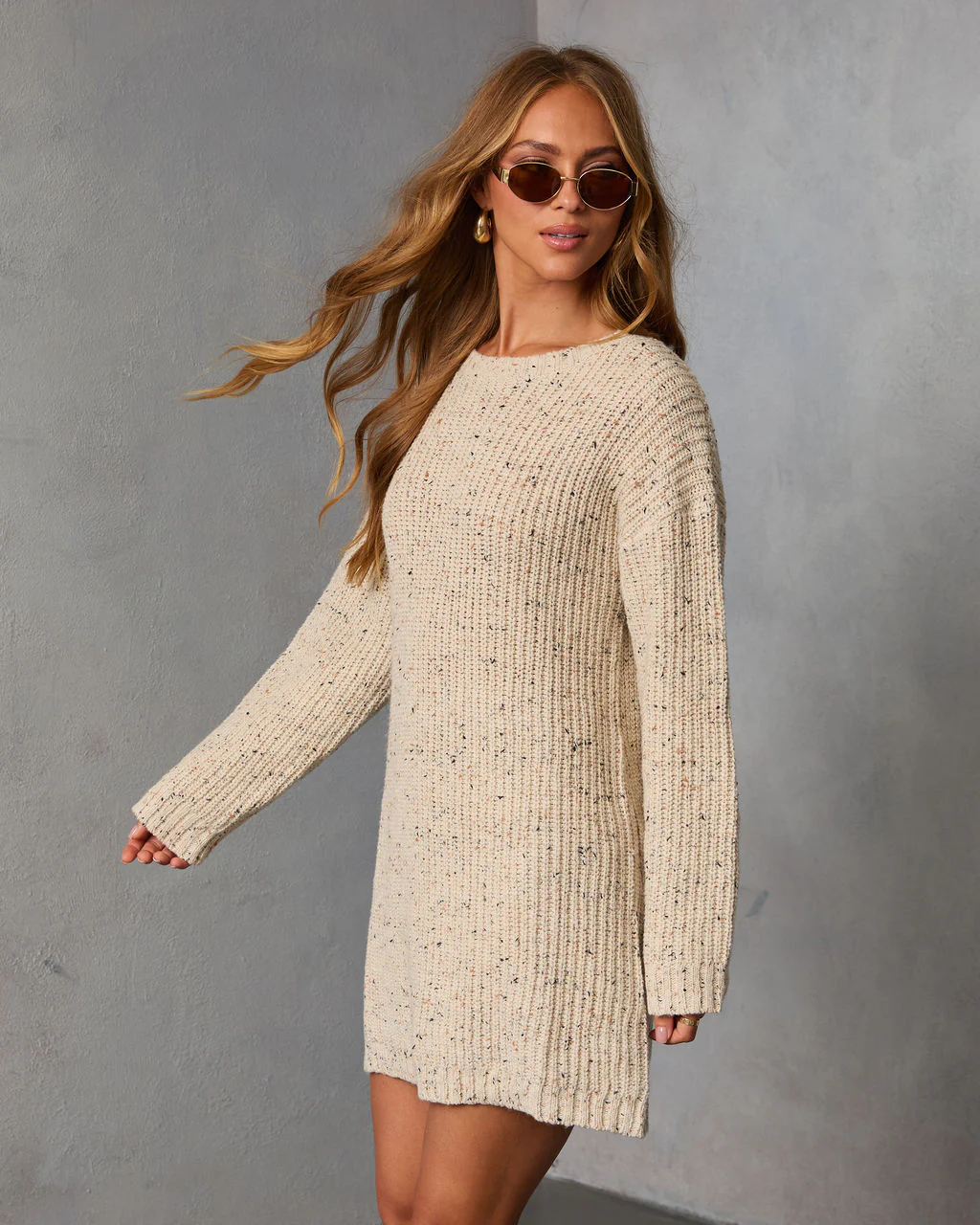 Honeycot Ribbed Knit Mini Sweater Dress - Image 3