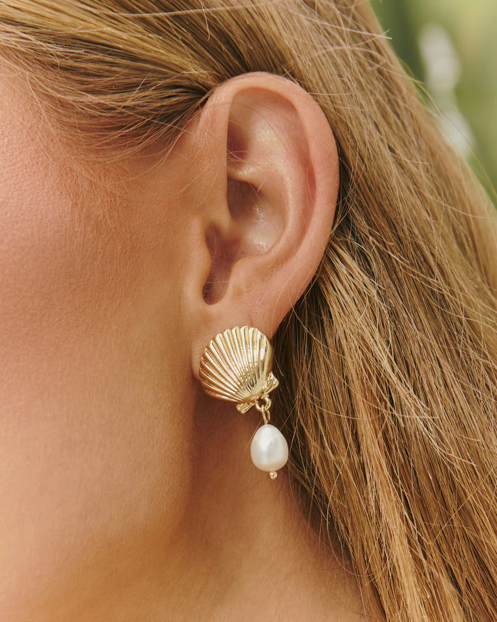 Honeylight Shell And Pearl Drop Earrings - Image 4