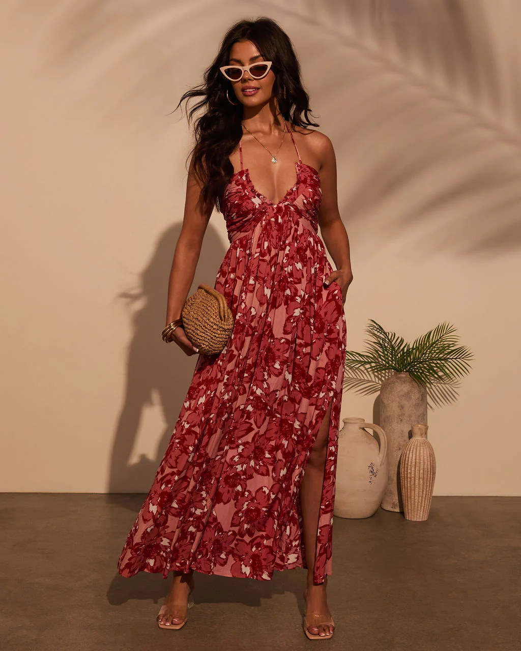 Honolulu Halter Tropical Print Maxi Dress - Image 29