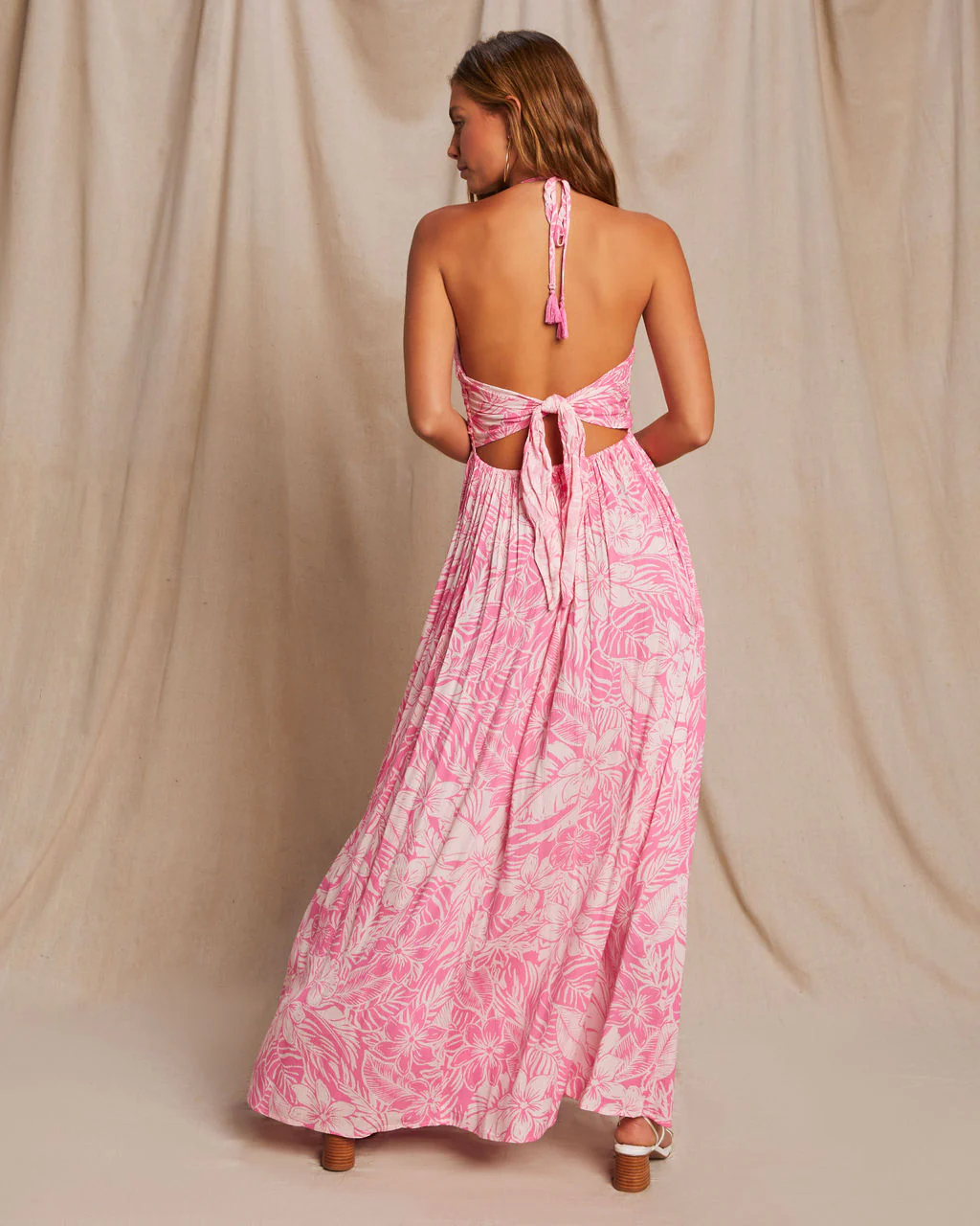 Honolulu Halter Tropical Print Maxi Dress - Image 35
