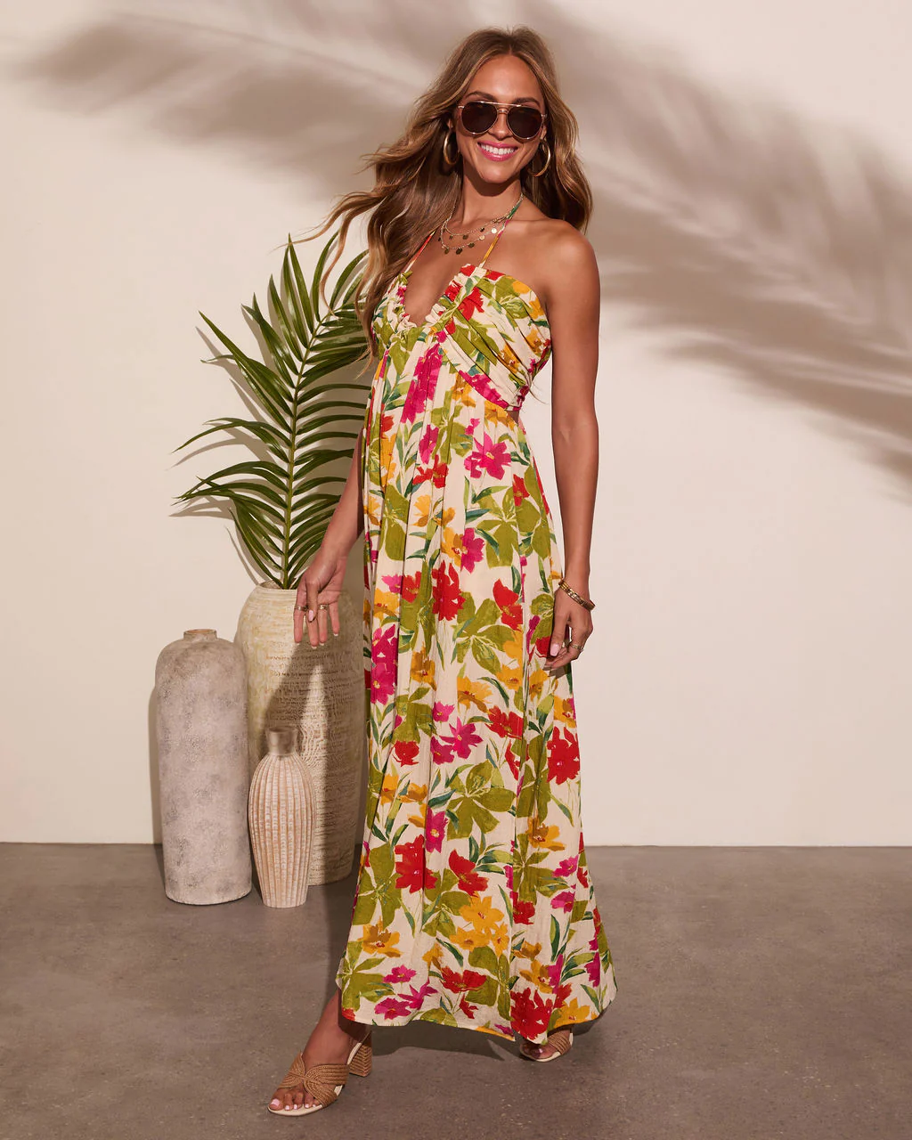 Honolulu Halter Tropical Print Maxi Dress - Image 39
