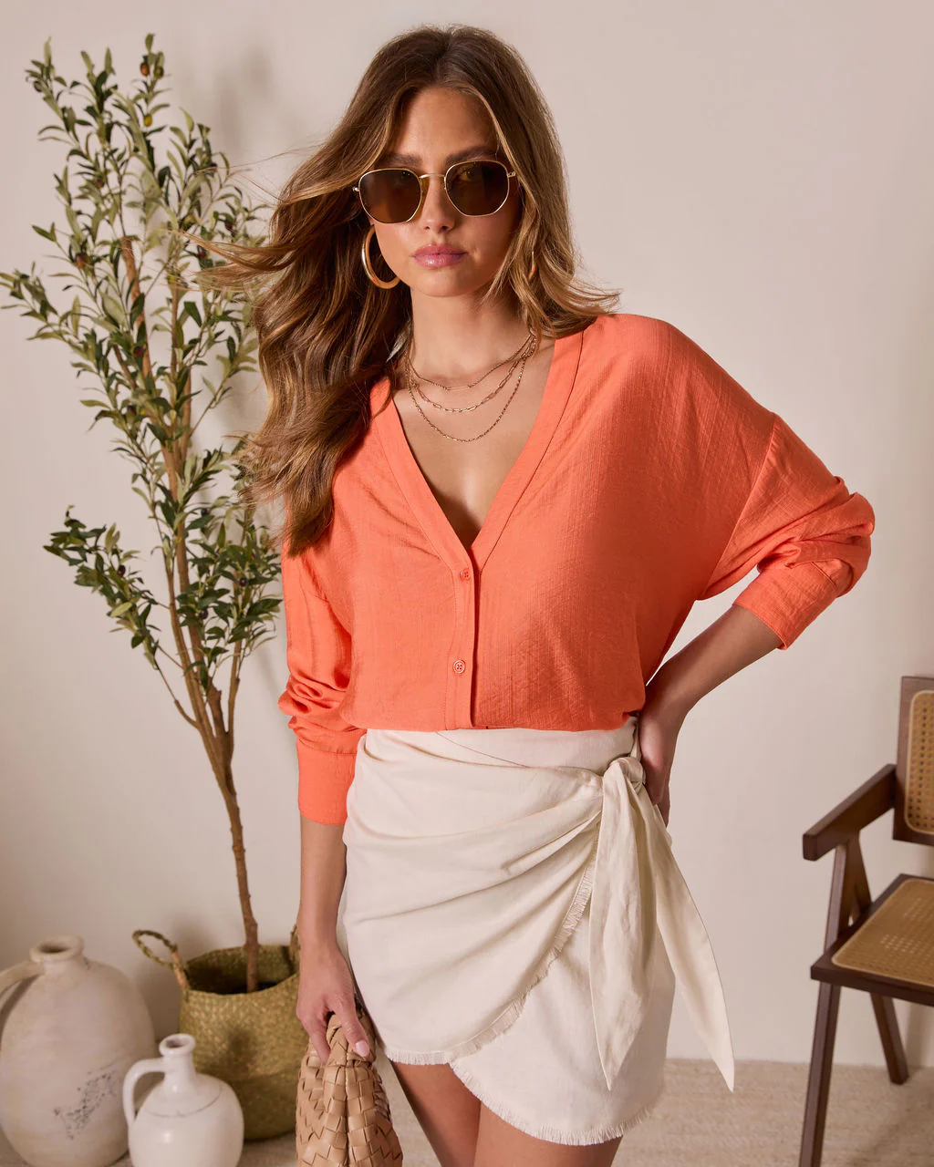 House Of Sun Satin Button Up Top - Image 11
