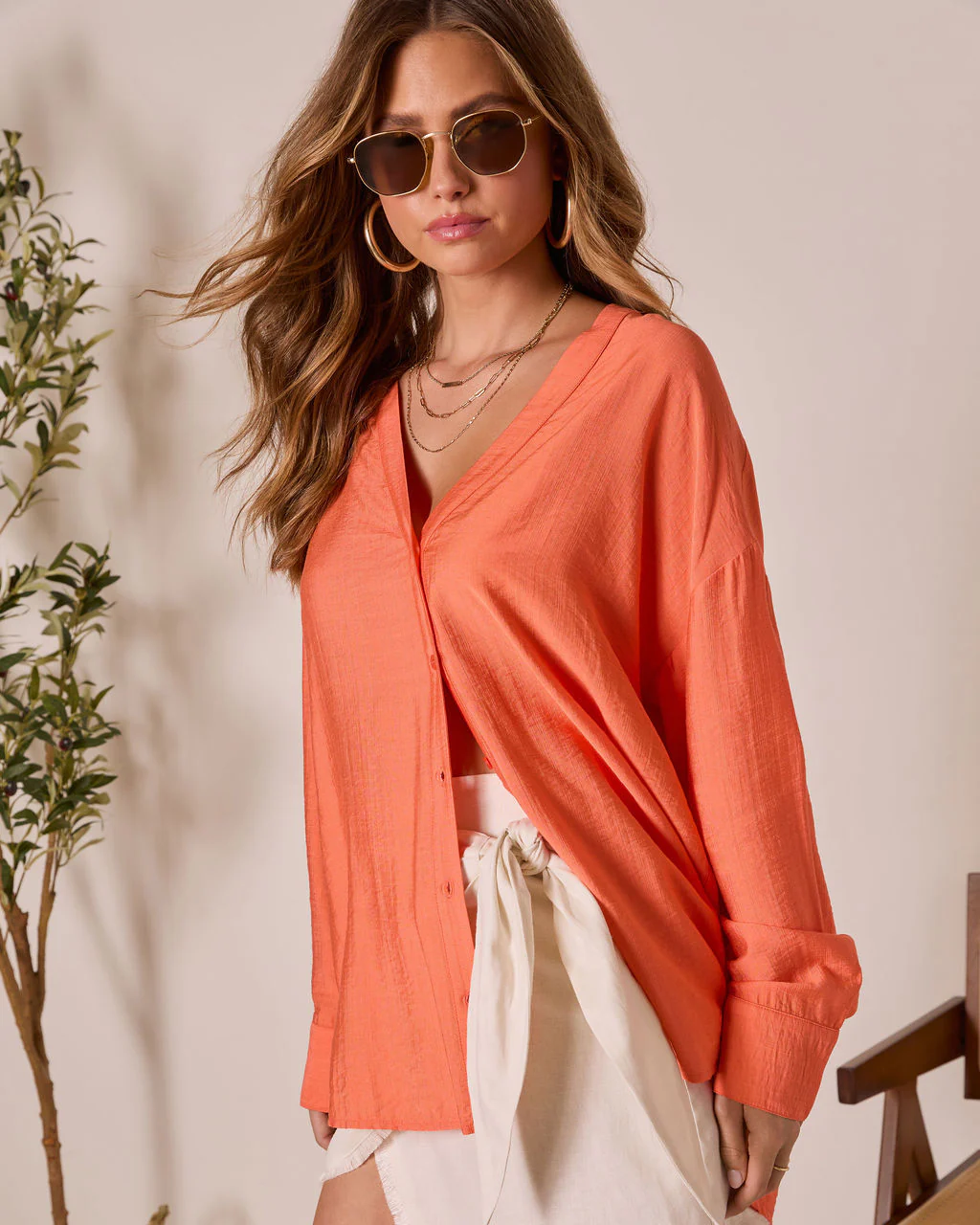 House Of Sun Satin Button Up Top - Image 12