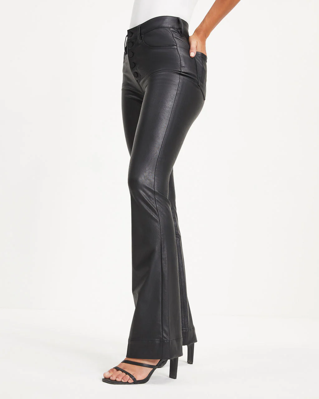 Howard High Rise Faux Leather Flare Pants - Image 6