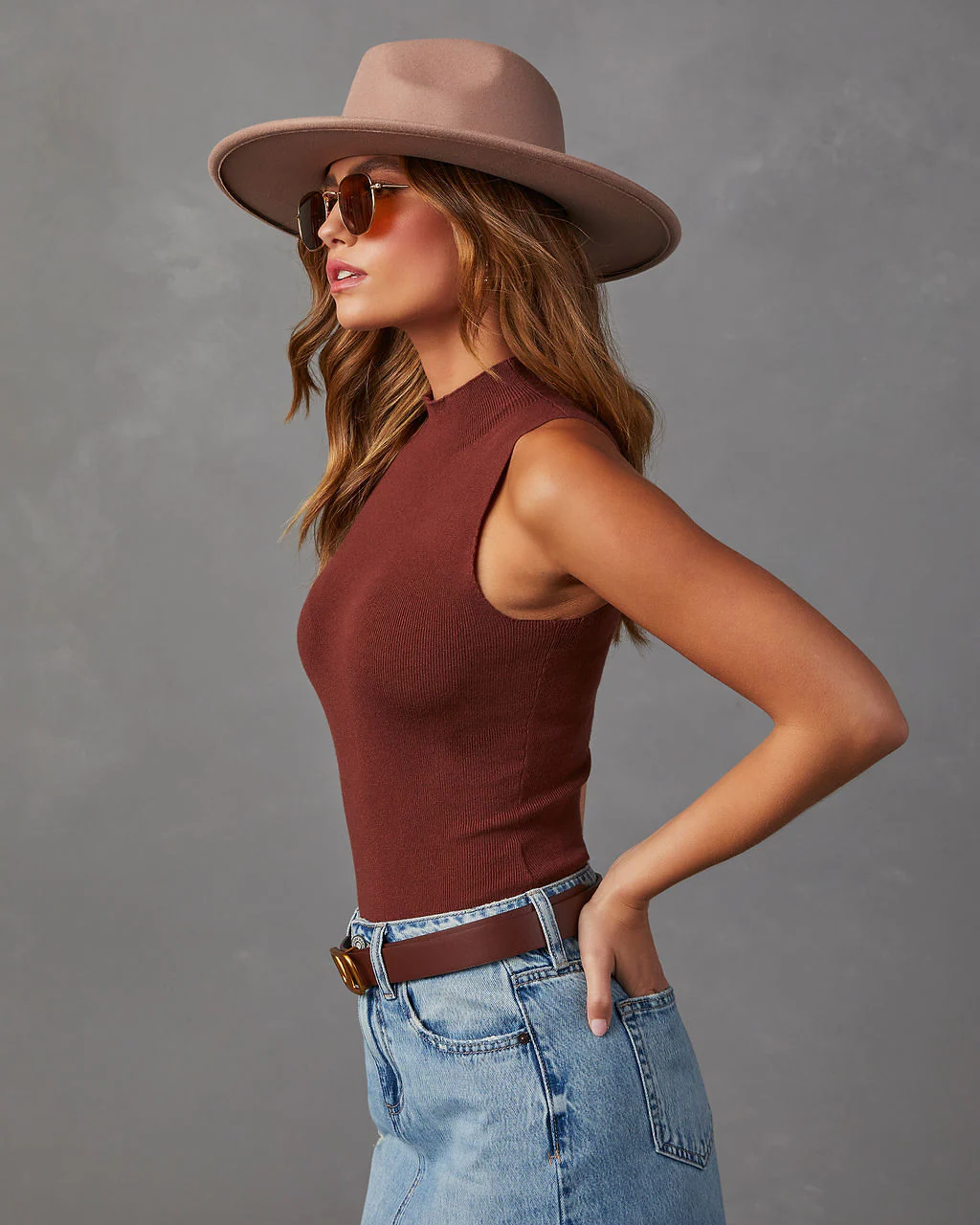 Hunter Sleeveless Mock Neck Knit Bodysuit - Image 16