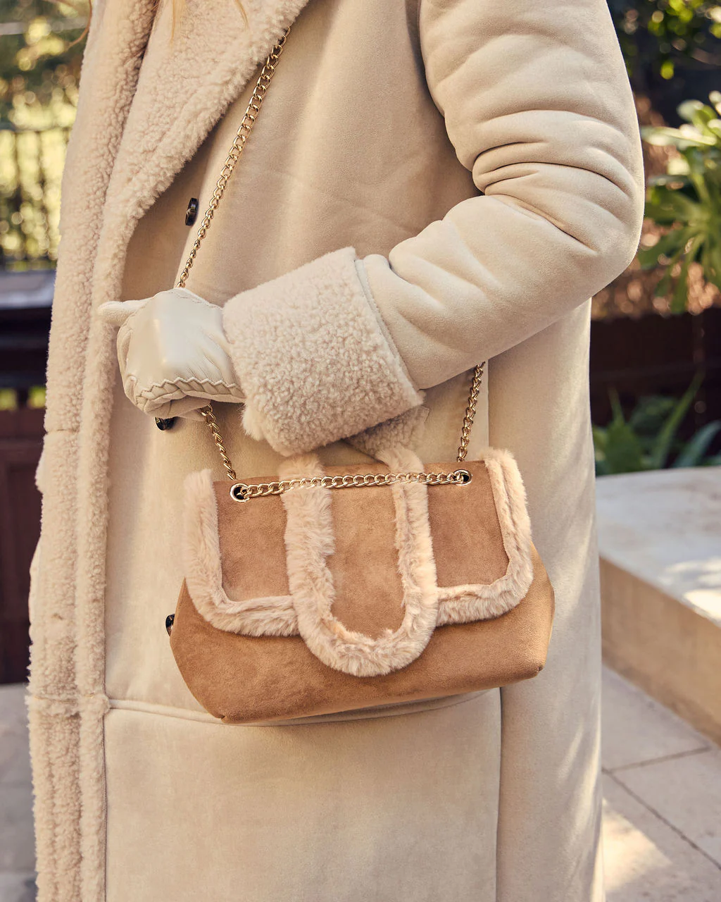 Hutson Suede Faux Fur Trim Shoulder Bag - Image 2